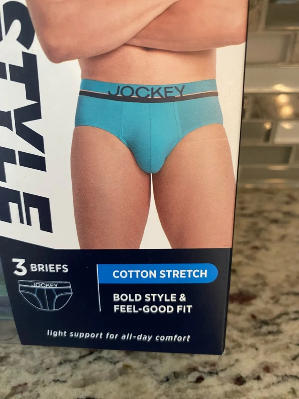 Jockey mens xl 40-42 briefs underwear cotton stretch 3 pairs green blue NEW